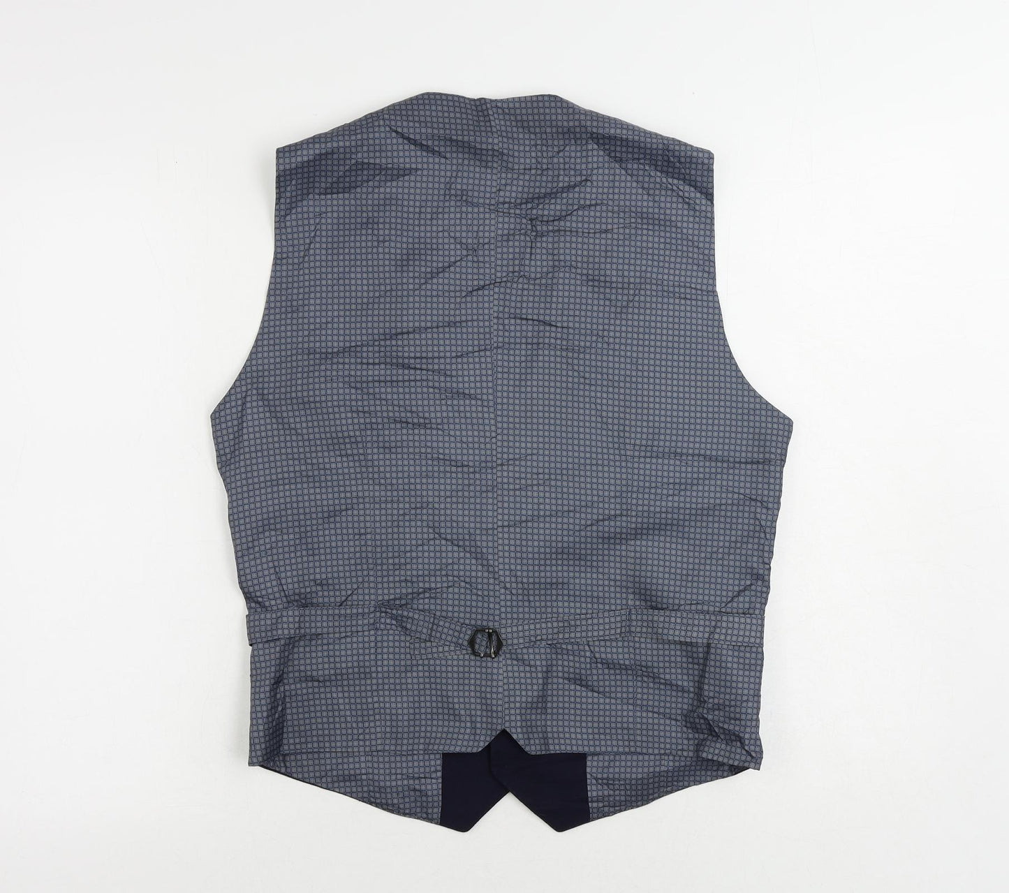 Burton Mens Blue Polyester Jacket Suit Waistcoat Size 38 Regular
