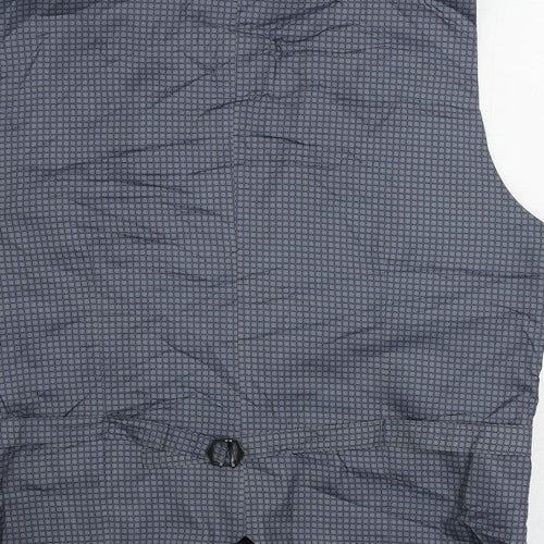 Burton Mens Blue Polyester Jacket Suit Waistcoat Size 38 Regular