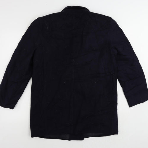 Viyella Womens Blue Pea Coat Coat Size 10 Button - Vintage