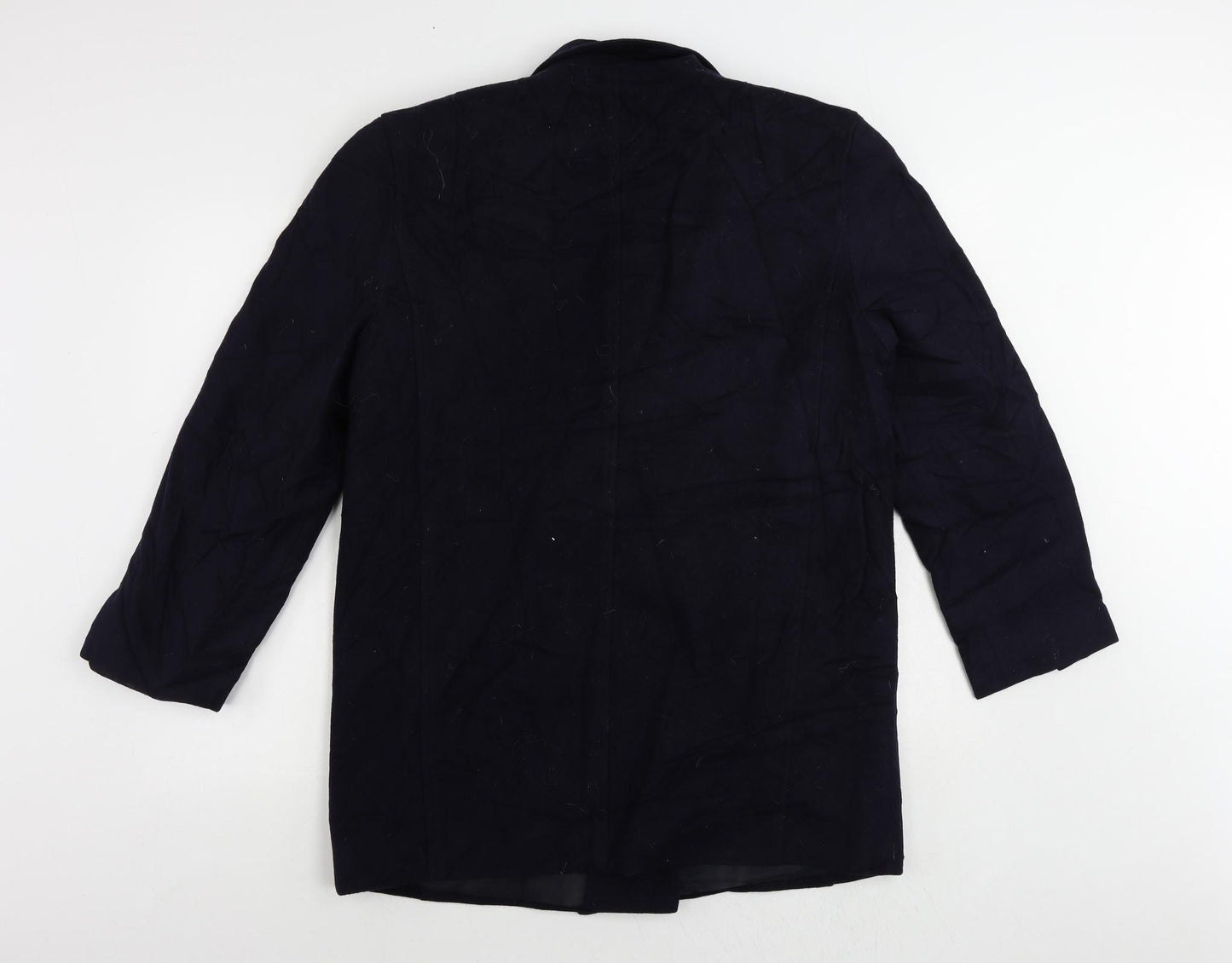 Viyella Womens Blue Pea Coat Coat Size 10 Button - Vintage