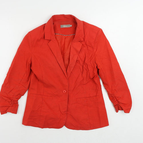 Fransa Womens Red Jacket Blazer Size 10 Button