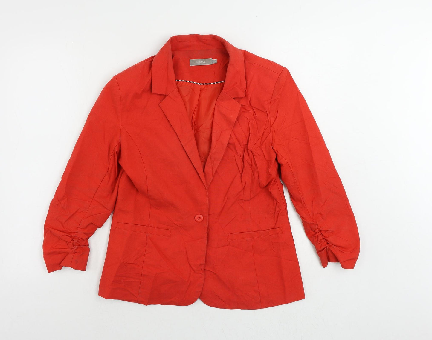 Fransa Womens Red Jacket Blazer Size 10 Button