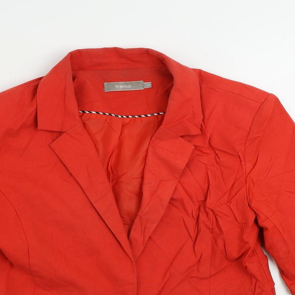 Fransa Womens Red Jacket Blazer Size 10 Button