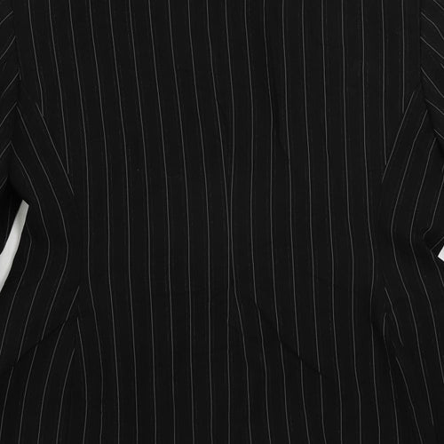 Marks and Spencer Womens Black Striped Jacket Blazer Size 14 Button