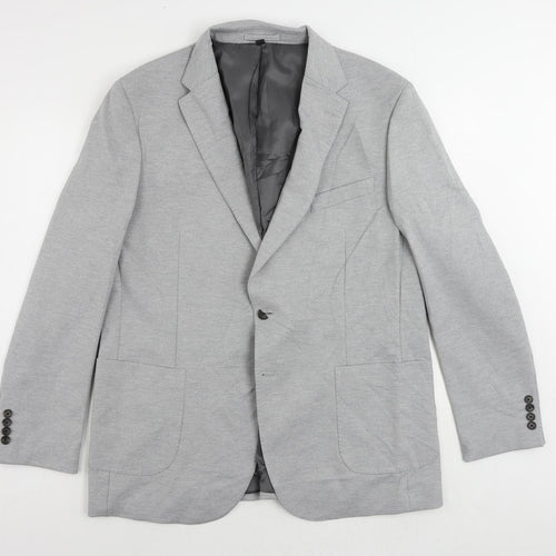 Marks and Spencer Mens Grey Polyamide Jacket Suit Jacket Size 46 Regular