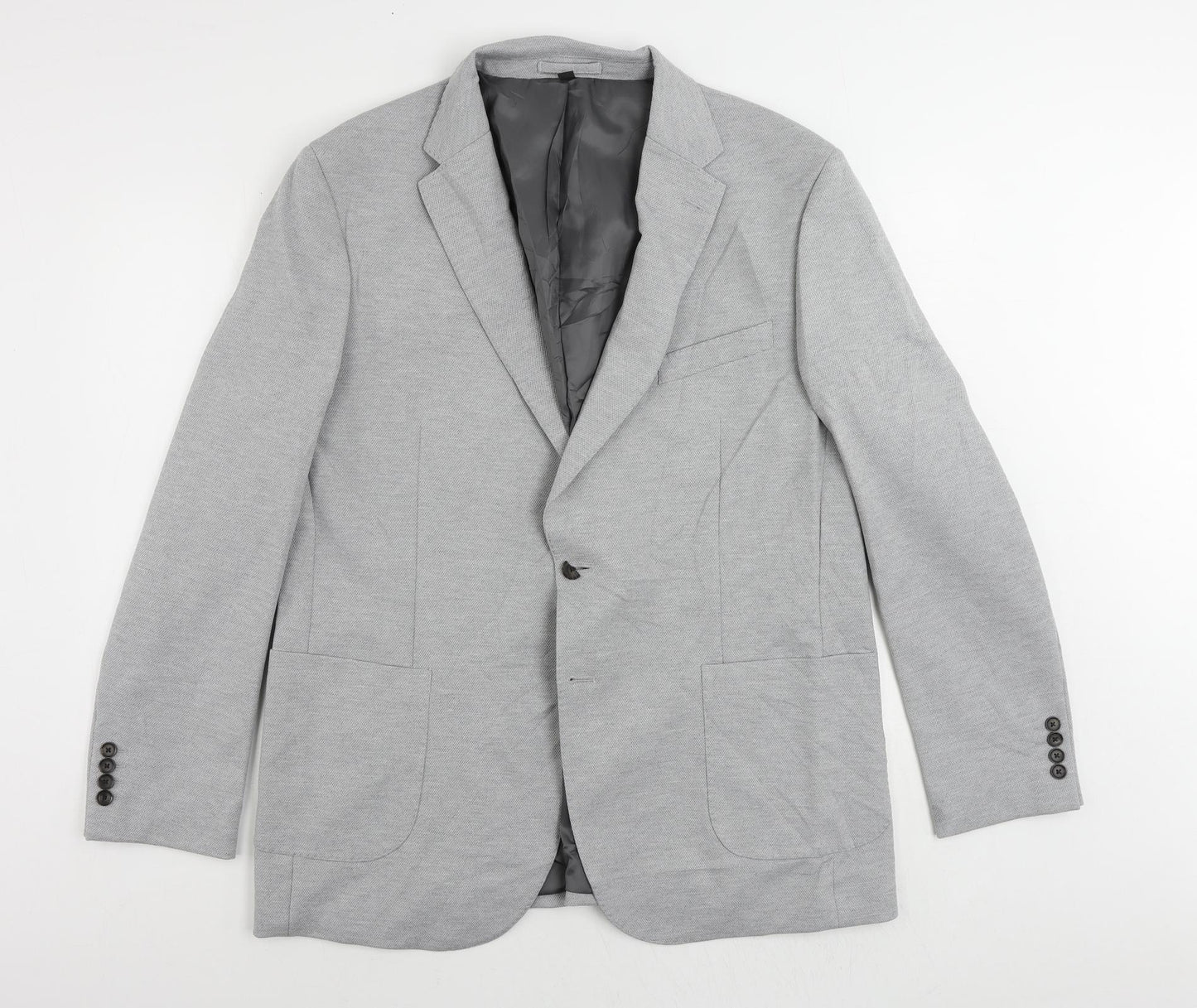 Marks and Spencer Mens Grey Polyamide Jacket Suit Jacket Size 46 Regular