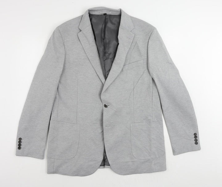 Marks and Spencer Mens Grey Polyamide Jacket Suit Jacket Size 46 Regular