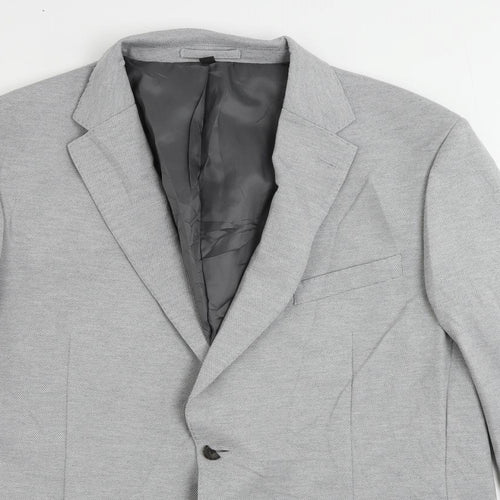 Marks and Spencer Mens Grey Polyamide Jacket Suit Jacket Size 46 Regular