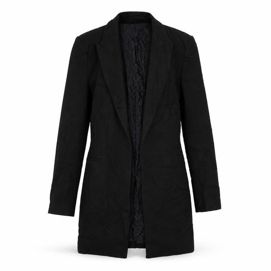Front view of Zara women’s black jacket blazer, size XS, button - longline