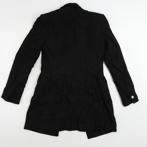 Zara Womens Black Jacket Blazer Size XS Button - Longline