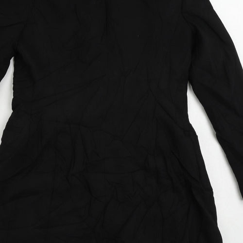 Zara Womens Black Jacket Blazer Size XS Button - Longline