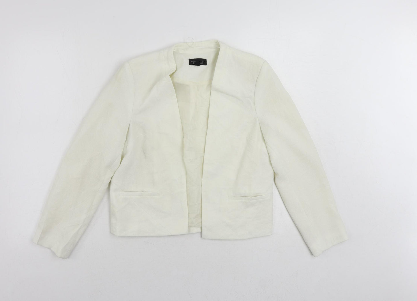 Topshop Womens Ivory Jacket Blazer Size 8 - Open