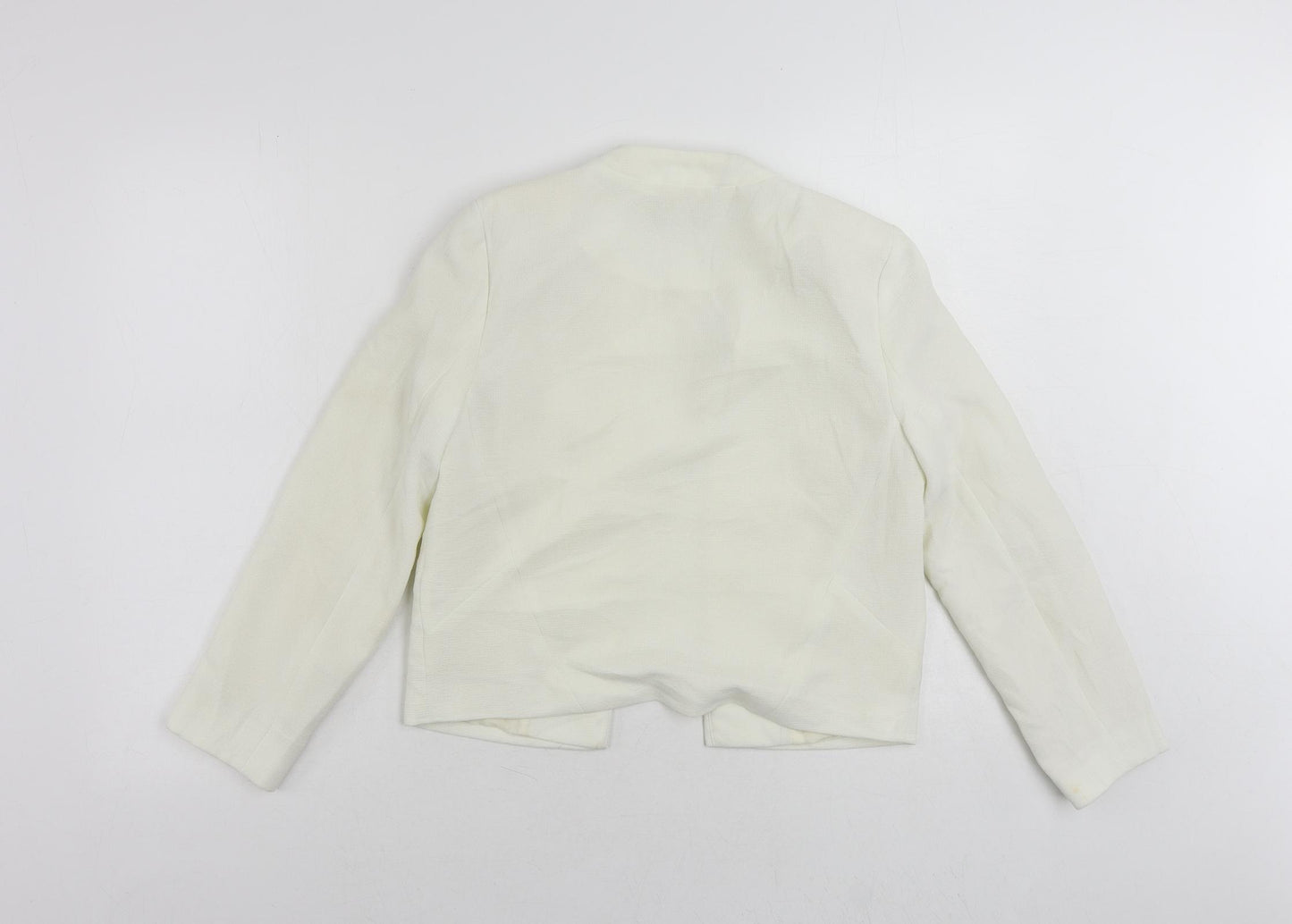 Topshop Womens Ivory Jacket Blazer Size 8 - Open