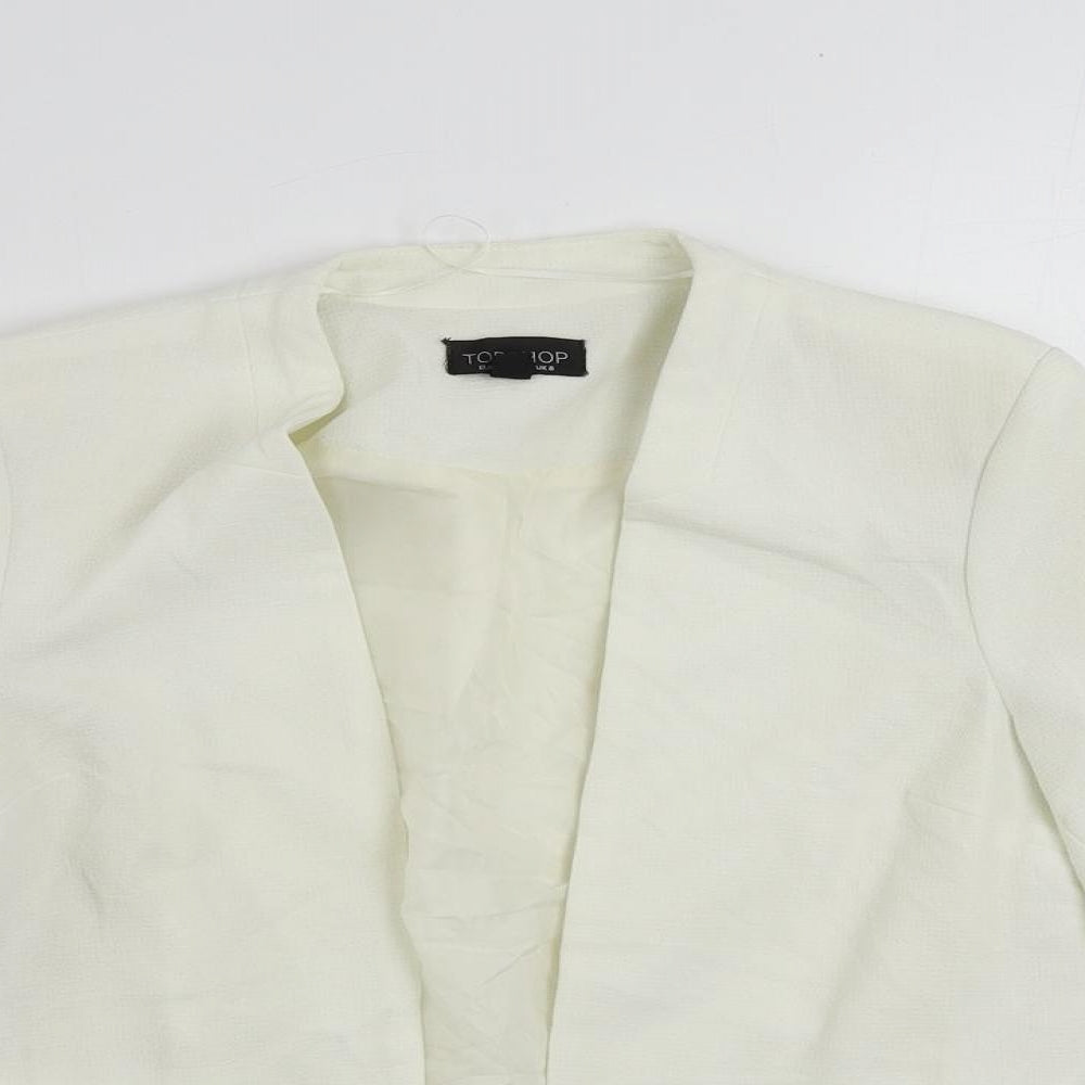 Topshop Womens Ivory Jacket Blazer Size 8 - Open