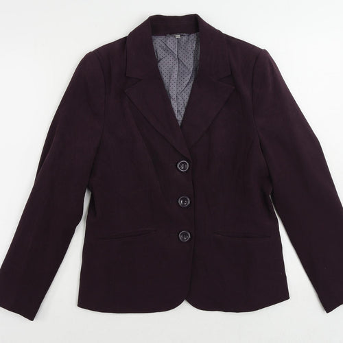 EWM Womens Purple Jacket Blazer Size 10 Button - Vintage