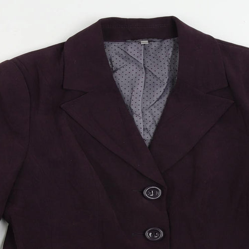 EWM Womens Purple Jacket Blazer Size 10 Button - Vintage