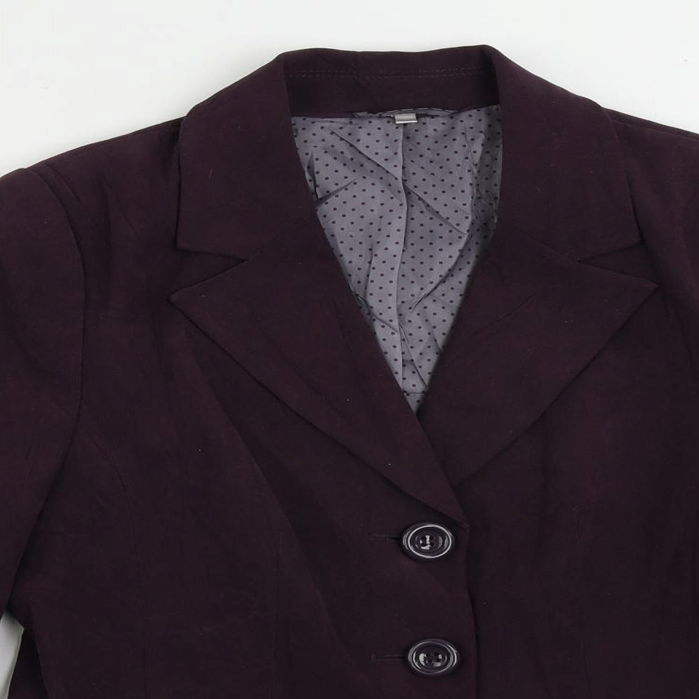 EWM Womens Purple Jacket Blazer Size 10 Button - Vintage