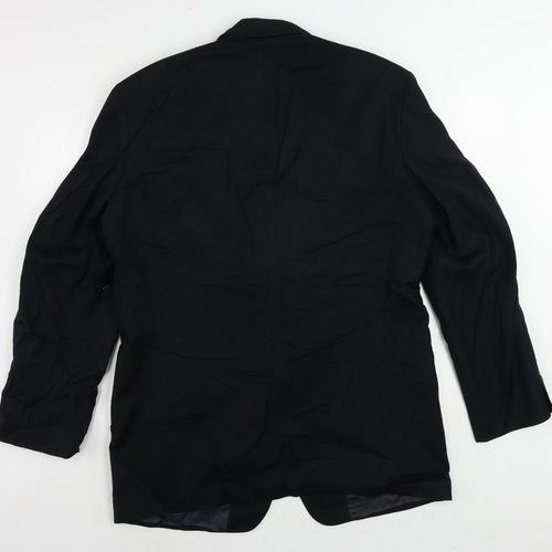 St Michael Mens Blue Wool Jacket Suit Jacket Size 44 Regular - Vintage
