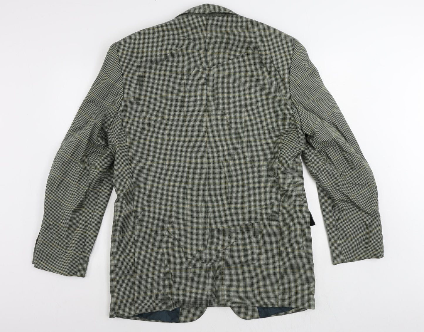 Marks and Spencer Mens Green Plaid Wool Jacket Suit Jacket Size 42 Regular