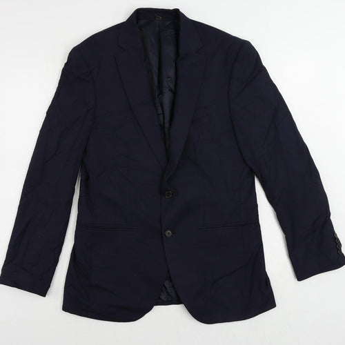 Marks and Spencer Mens Blue Polyester Jacket Suit Jacket Size 38 Regular