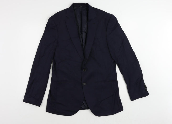 Marks and Spencer Mens Blue Polyester Jacket Suit Jacket Size 38 Regular