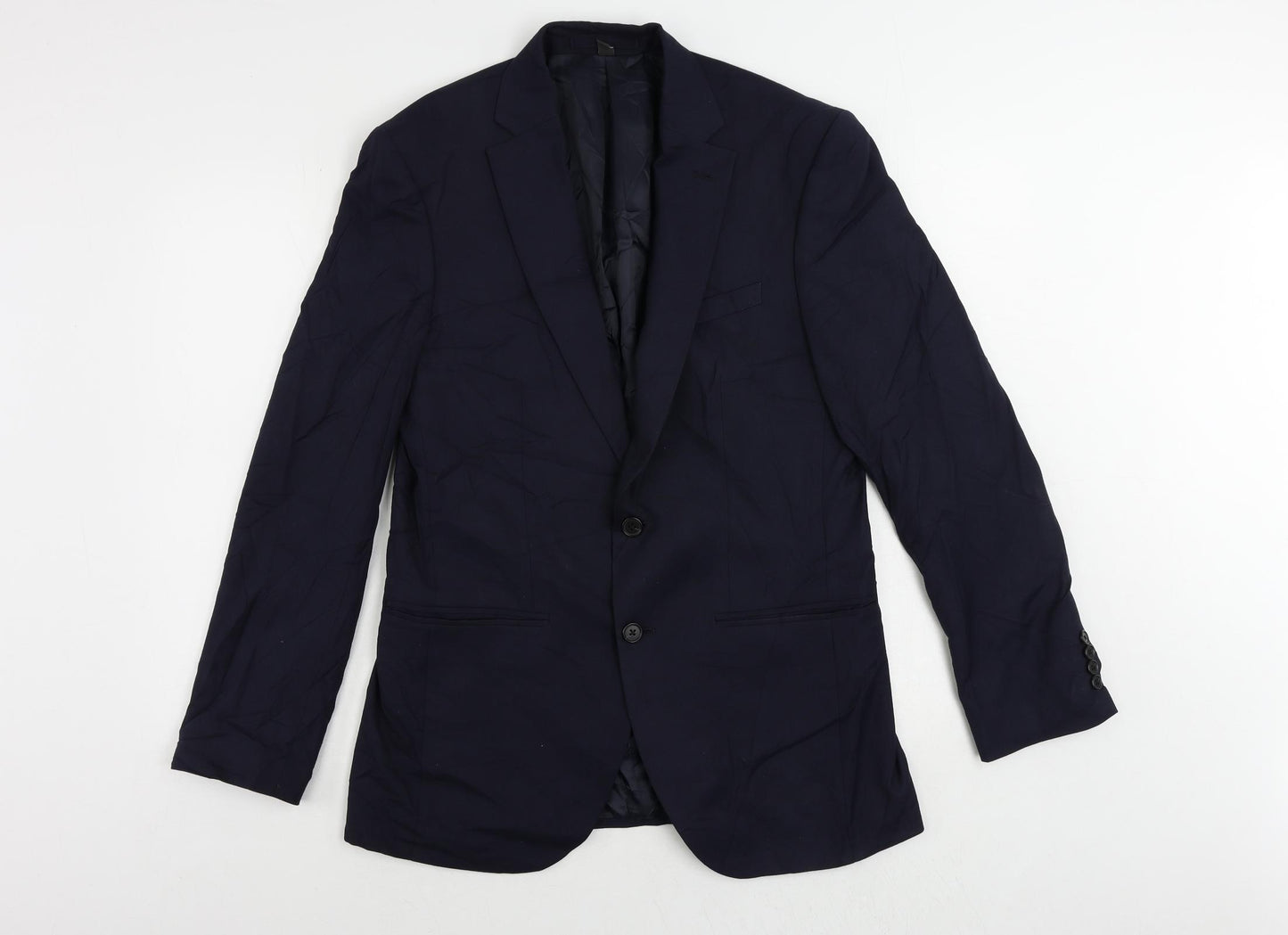 Marks and Spencer Mens Blue Polyester Jacket Suit Jacket Size 38 Regular