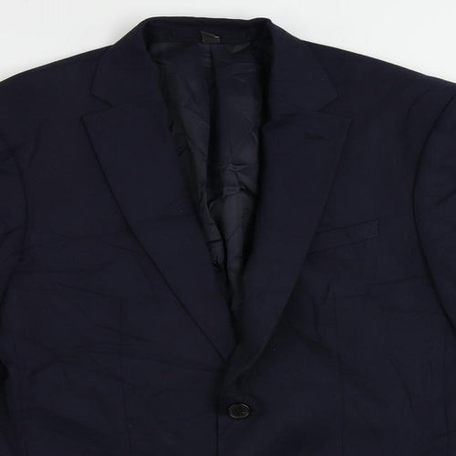 Marks and Spencer Mens Blue Polyester Jacket Suit Jacket Size 38 Regular