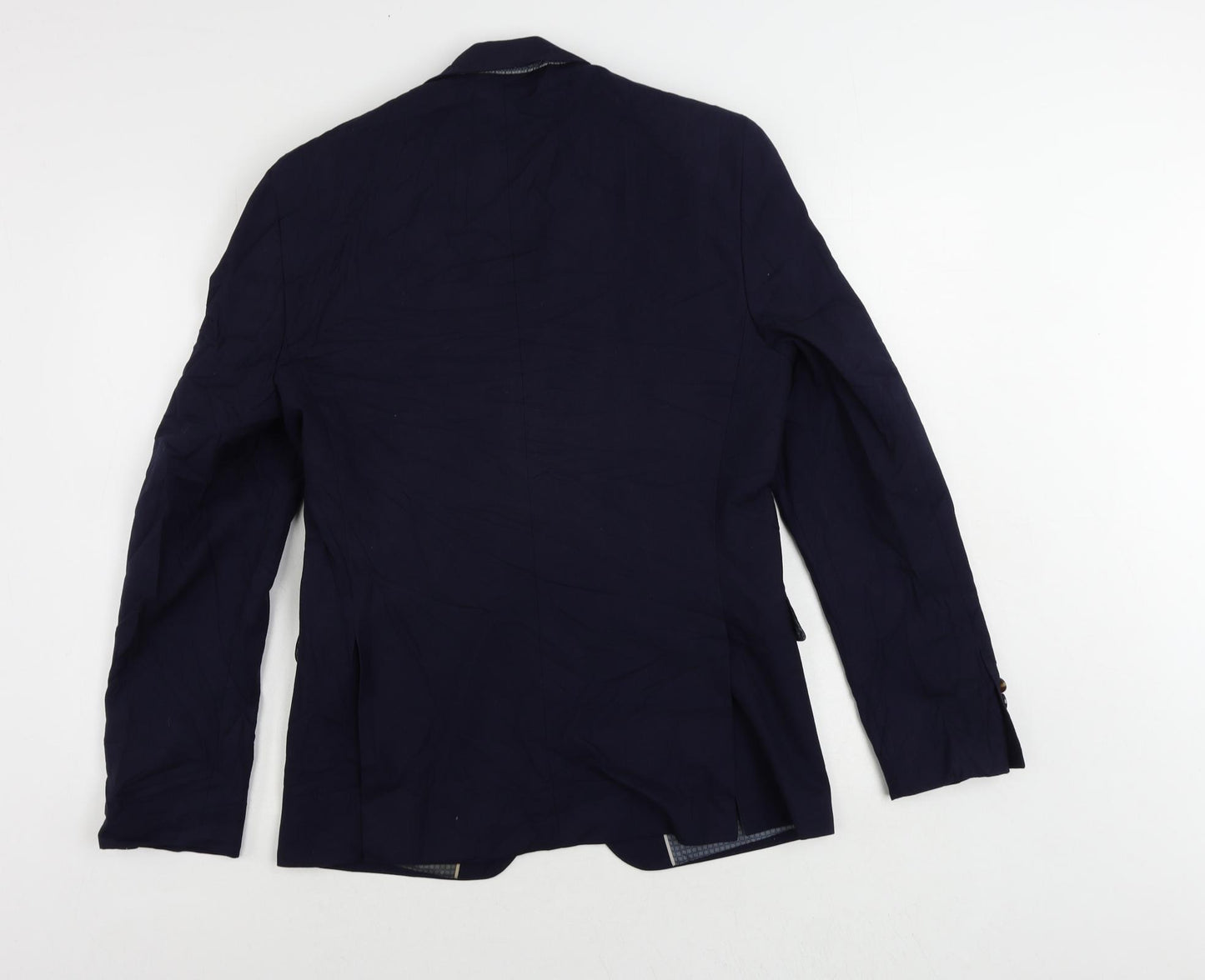 Burton Mens Blue Polyester Jacket Suit Jacket Size 38 Regular