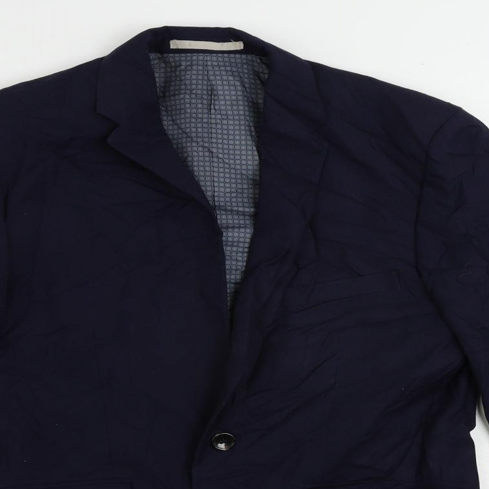 Burton Mens Blue Polyester Jacket Suit Jacket Size 38 Regular