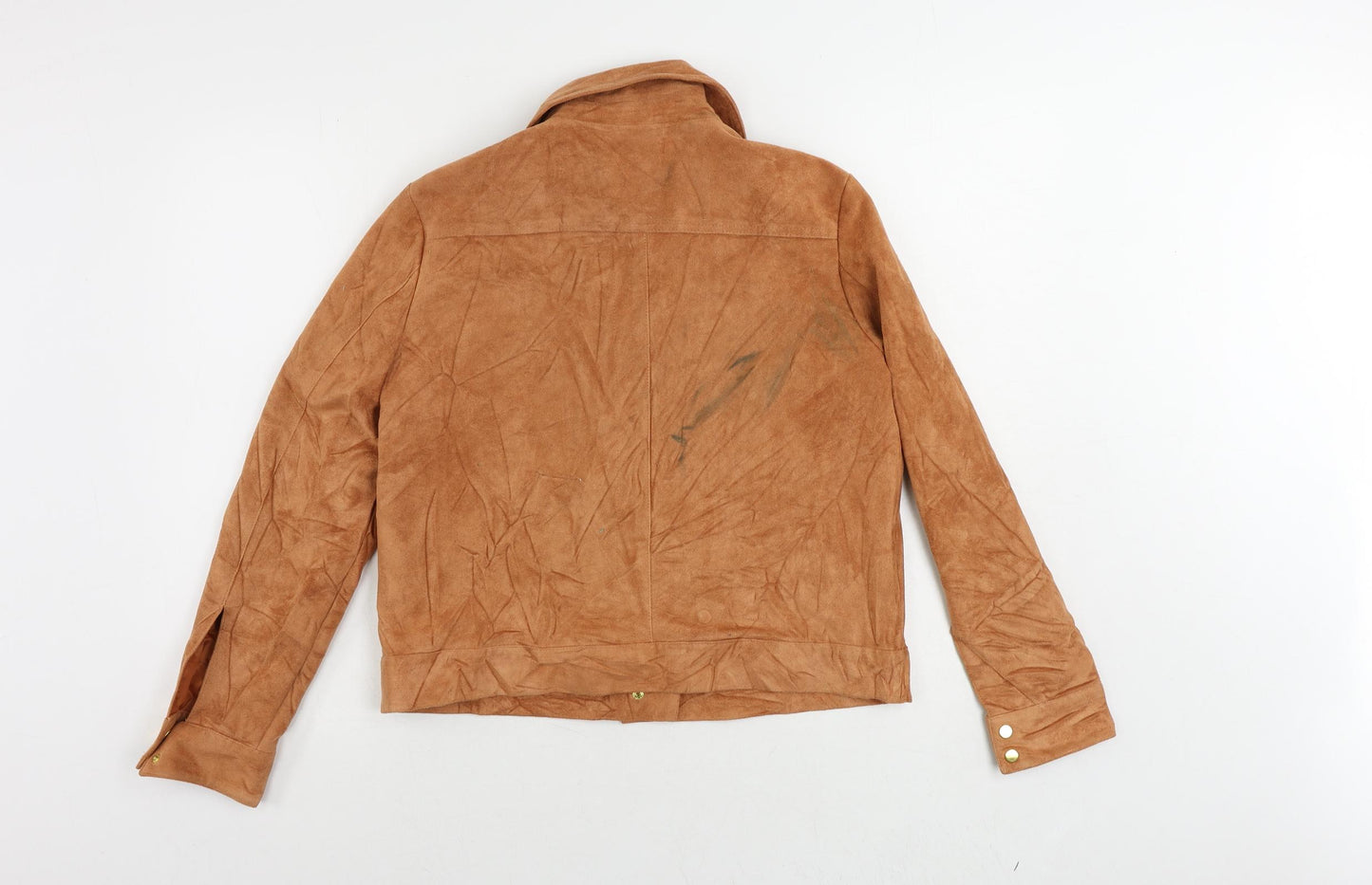 Sfera Womens Orange Jacket Size L Zip - Suede Effect