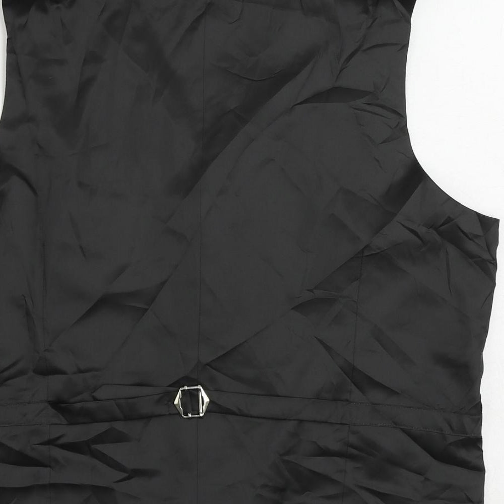 Marks and Spencer Mens Grey Geometric Polyester Jacket Suit Waistcoat Size 40 Regular