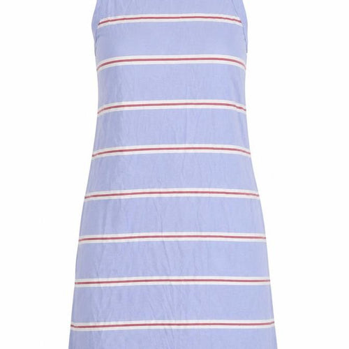 Marks and Spencer Womens Blue Striped Cotton Tank Dress Size S Crew Neck Pullover