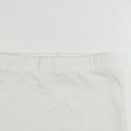 PRETTYLITTLETHING Womens White Polyester Mini Skirt Size 8 - Elastic Waist