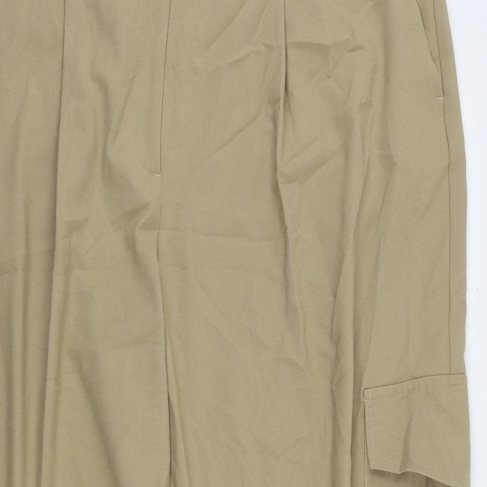 Marks and Spencer Womens Beige Polyester Cargo Trousers Size 22 L30 in Regular Zip