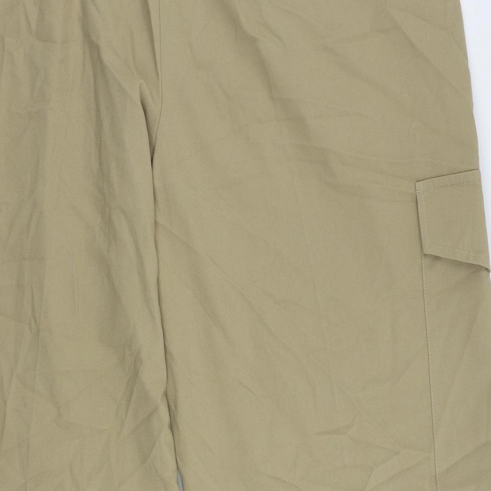 Marks and Spencer Womens Beige Polyester Cargo Trousers Size 22 L30 in Regular Zip