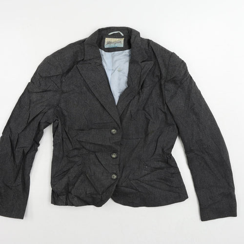 Monsoon Womens Grey Jacket Blazer Size 14 Button - Vintage