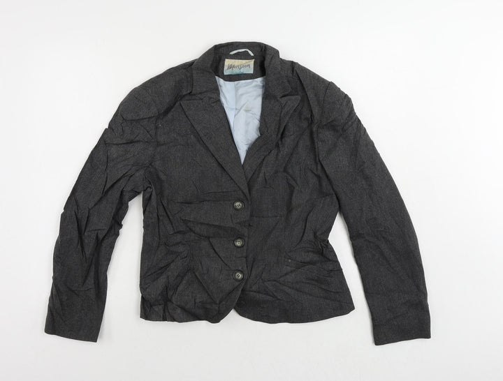 Monsoon Womens Grey Jacket Blazer Size 14 Button - Vintage
