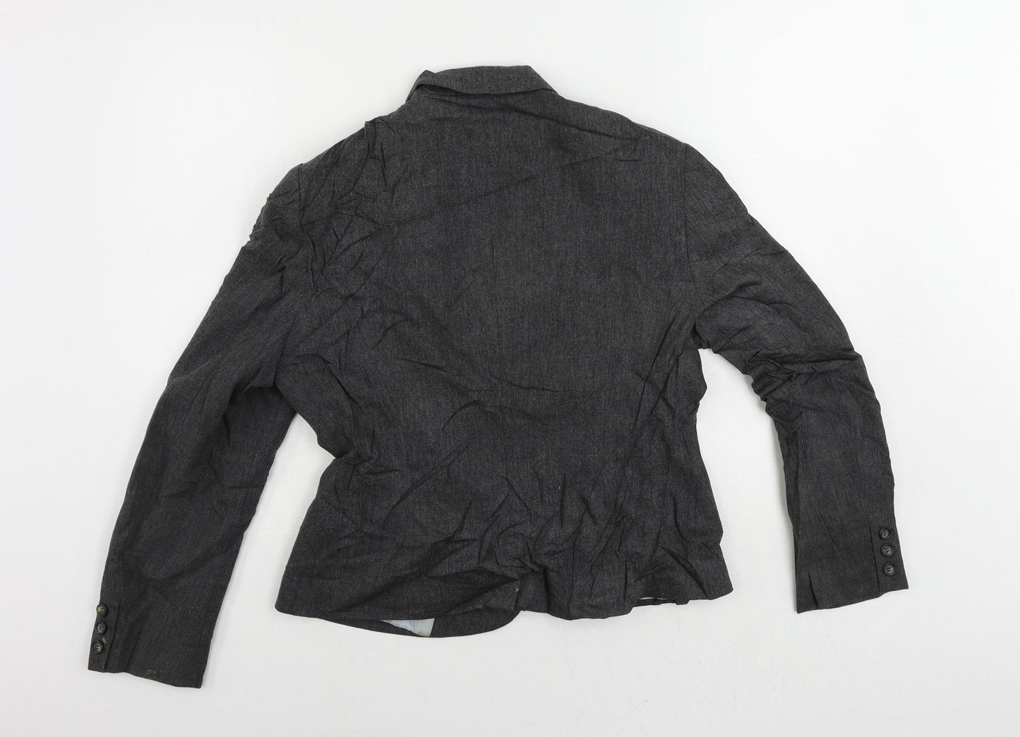 Monsoon Womens Grey Jacket Blazer Size 14 Button - Vintage
