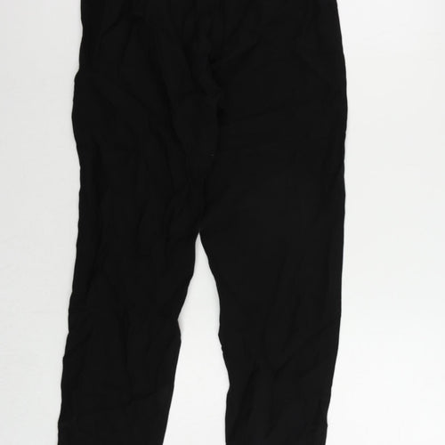 Marks and Spencer Womens Black Lyocell Jogger Trousers Size 8 L30 in Regular Drawstring - Adjustable Waist