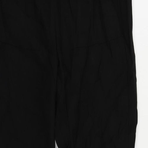 Marks and Spencer Womens Black Lyocell Jogger Trousers Size 8 L30 in Regular Drawstring - Adjustable Waist