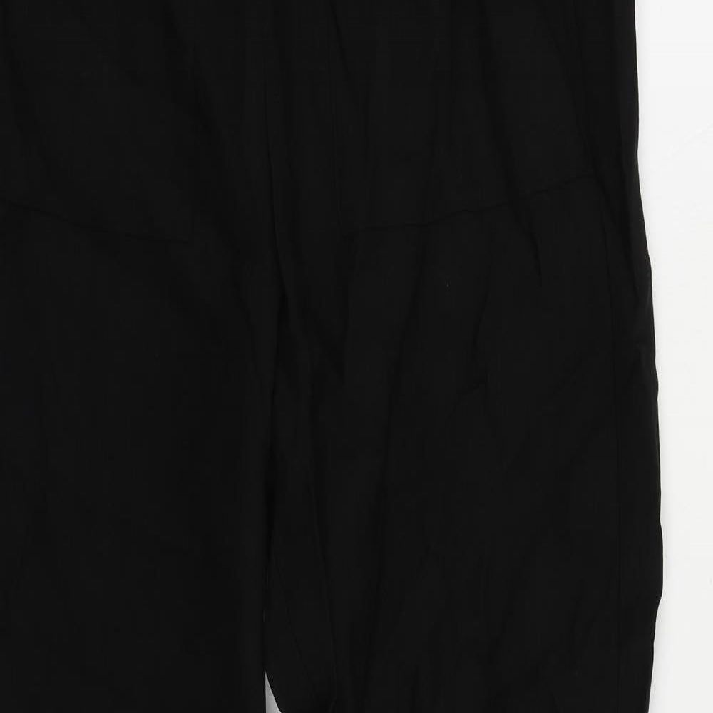Marks and Spencer Womens Black Lyocell Jogger Trousers Size 8 L30 in Regular Drawstring - Adjustable Waist