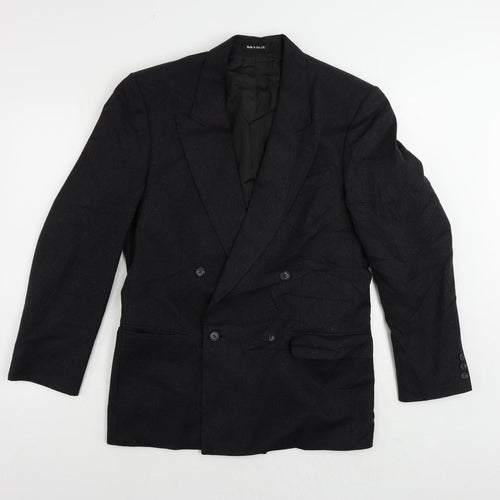 St Michael Mens Black Wool Jacket Suit Jacket Size 38 Regular - Vintage
