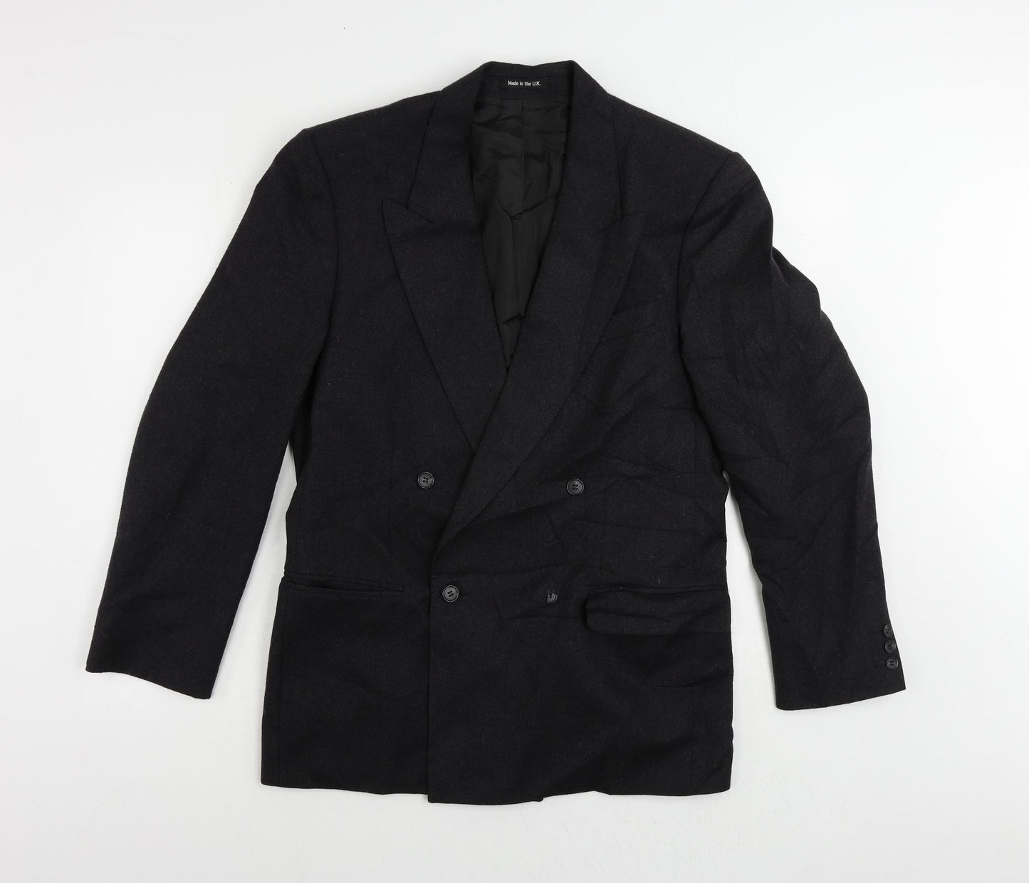 St Michael Mens Black Wool Jacket Suit Jacket Size 38 Regular - Vintage
