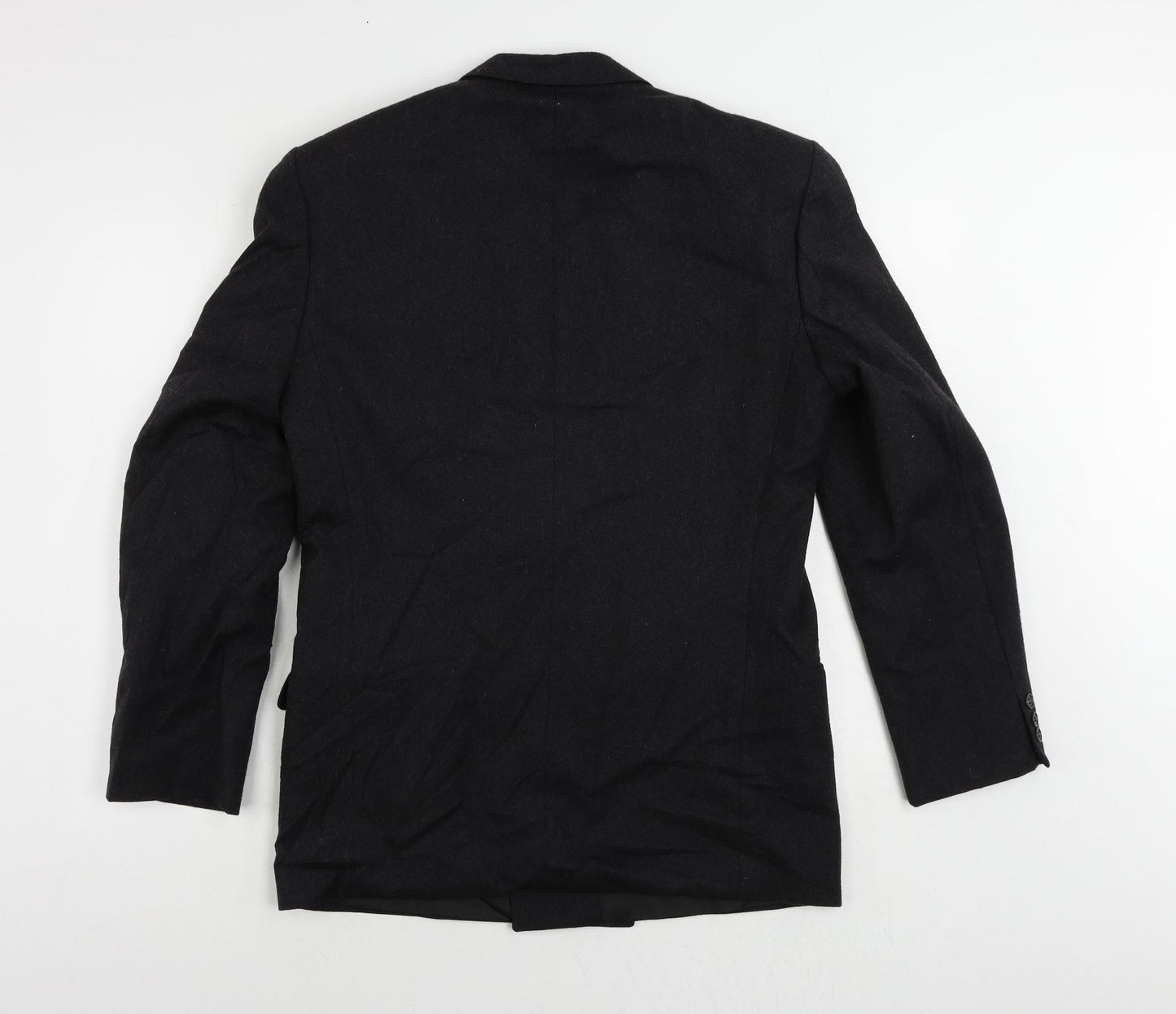 St Michael Mens Black Wool Jacket Suit Jacket Size 38 Regular - Vintage