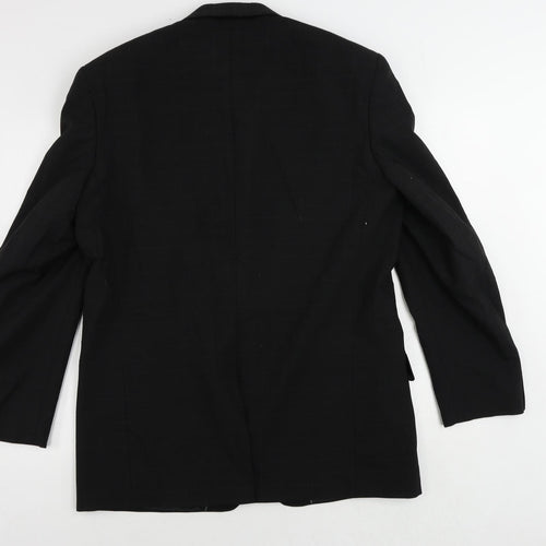 NEXT Mens Black Check Polyester Jacket Suit Jacket Size 42 Regular