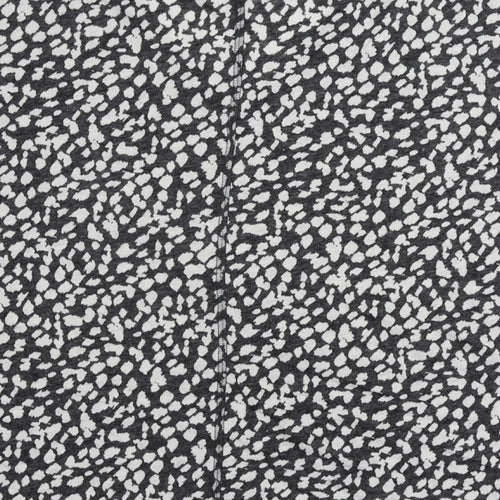 Marks and Spencer Womens Grey Animal Print Linen Basic T-Shirt Size 22 V-Neck