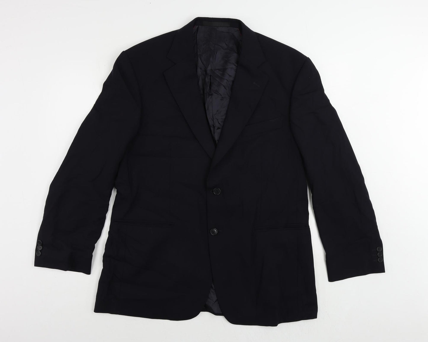 Marks and Spencer Mens Blue Polyamide Jacket Suit Jacket Size 46 Regular