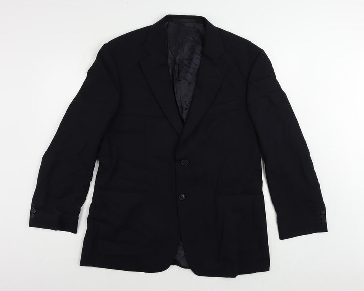 Marks and Spencer Mens Blue Polyamide Jacket Suit Jacket Size 46 Regular