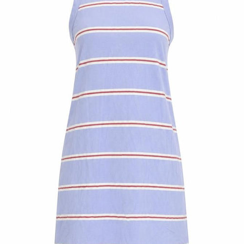 Marks and Spencer Womens Blue Striped Cotton Tank Dress Size S Crew Neck Pullover