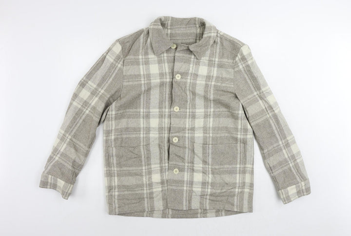 Arket Womens Grey Plaid Jacket Size 10 Button - Shacket